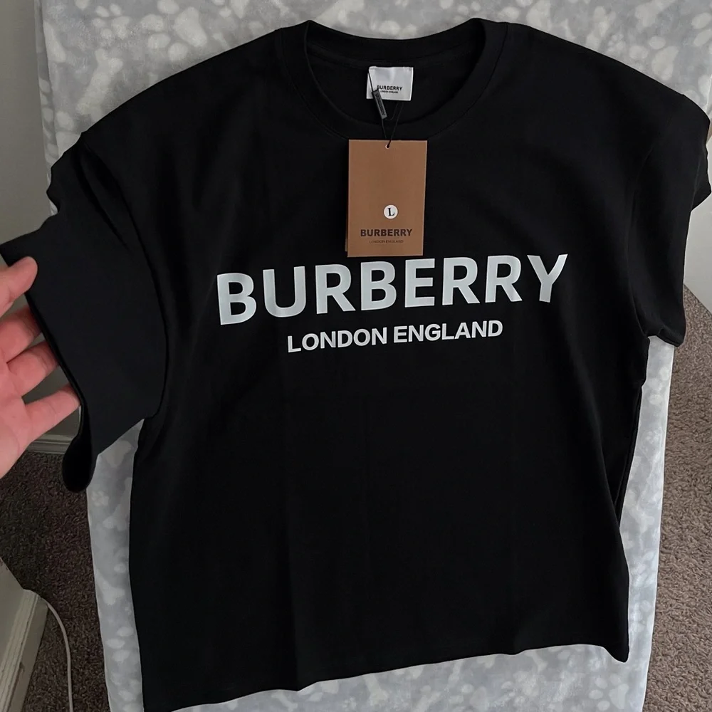 Burberry Black Logo T-Shirt Large